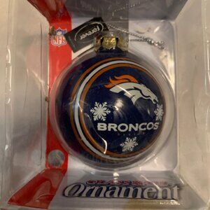 Denver Broncos Football NFL Round Shatterproof Christmas Tree Ornament MINT!